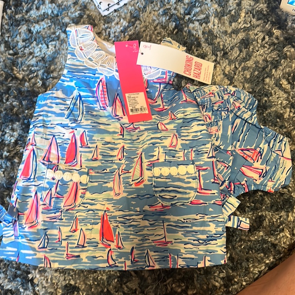 Lilly Pulitzer baby shift dress w/6 & 12 month bloomers.